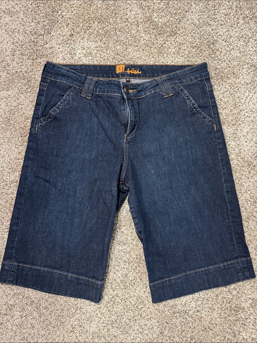 Kut from the Kloth Dark Blue Denim Bermuda Shorts Size 16